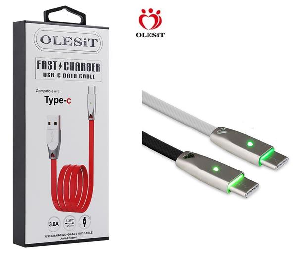 Grote foto olesit gecertificeerde tpe type c usb c kabel 1m fast charge 3.0a high speed laadsnoer oplaadkabel telecommunicatie opladers en autoladers