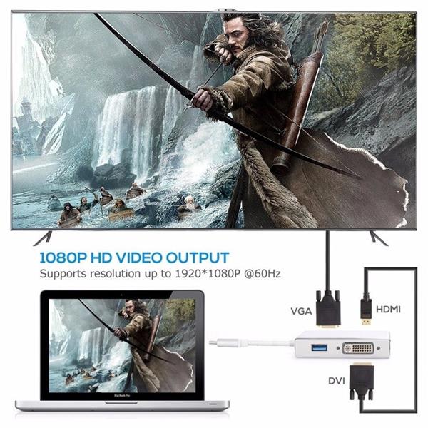 Grote foto drphone ddh2 4 in 1 adapter hub voor laptop smartphone tablet usb c naar vga 4k dvi 4k computers en software overige computers en software