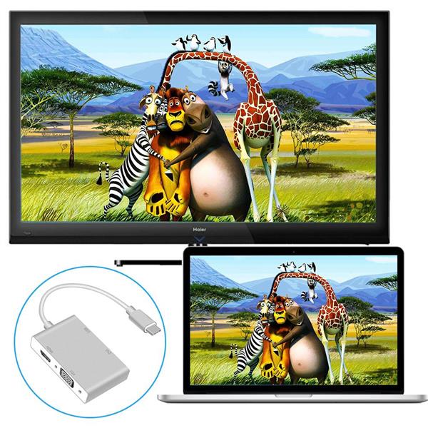 Grote foto drphone ddh2 4 in 1 adapter hub voor laptop smartphone tablet usb c naar vga 4k dvi 4k computers en software overige computers en software