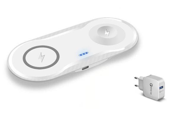 Grote foto drphone compaq 2 in 1 draadloze qi lader voor o.a. apple watch 5 4 iphone 11 10w lader wi telecommunicatie opladers en autoladers
