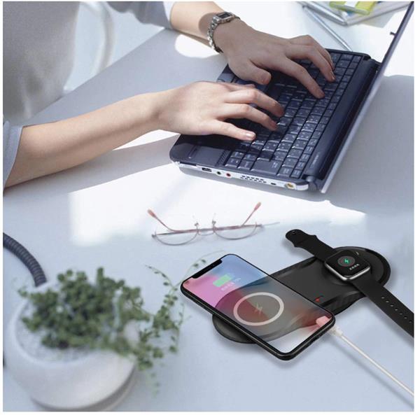 Grote foto drphone compaq 2 in 1 draadloze qi lader voor o.a. apple watch 5 4 iphone 11 10w lader wi telecommunicatie opladers en autoladers