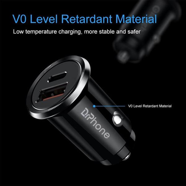 Grote foto drphone invisible pro autolader 30w usb c met pd power delivery snel laden smartphones ta telecommunicatie opladers en autoladers