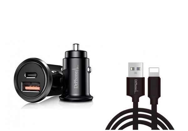 Grote foto drphone invisible pro autolader 30w usb c met pd power delivery power iphone ipad kabel telecommunicatie opladers en autoladers