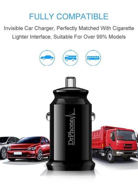 Grote foto drphone invisible pro autolader 30w usb c met pd power delivery power iphone ipad kabel telecommunicatie opladers en autoladers