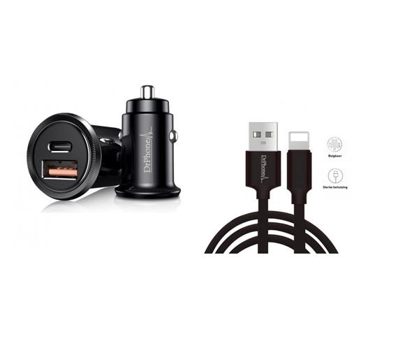 Grote foto drphone invisible pro autolader 30w usb c met pd power delivery power iphone ipad kabel telecommunicatie opladers en autoladers