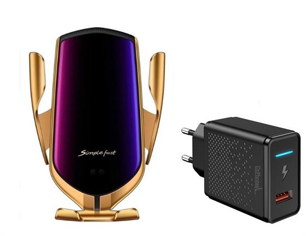 Grote foto drphone smart sensor v2 autohouder draadloze qi oplader infrarood 360 graden rotatie drphone telecommunicatie opladers en autoladers