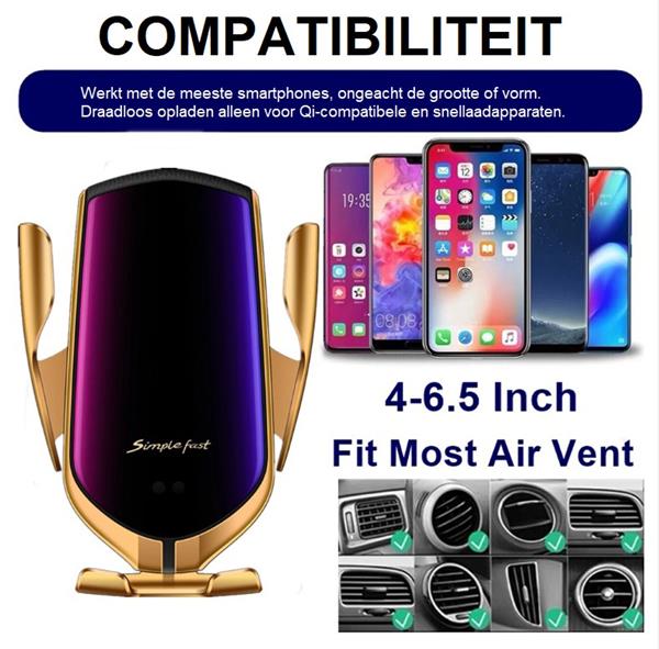 Grote foto drphone smart sensor v2 autohouder draadloze qi oplader infrarood 360 graden rotatie drphone telecommunicatie opladers en autoladers