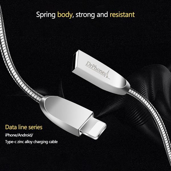 Grote foto drphone metalen zinc micro usb kabel 5v 2.4a 1.5x sneller laden versterkte draadhardheid a telecommunicatie opladers en autoladers