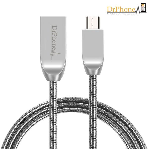 Grote foto drphone metalen zinc micro usb kabel 5v 2.4a 1.5x sneller laden versterkte draadhardheid a telecommunicatie opladers en autoladers