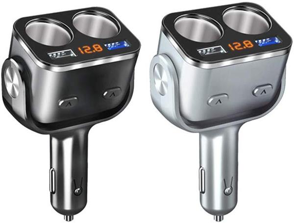 Grote foto drphone car5 90w autolader 2x sigarettenplug snellader 2x usb 3.0 oplaadpoort met led zwar telecommunicatie opladers en autoladers