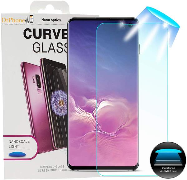 Grote foto drphone liquid glass galaxy s10 plus 3d curved edge 9h uv full glue screenprotector telecommunicatie mobieltjes