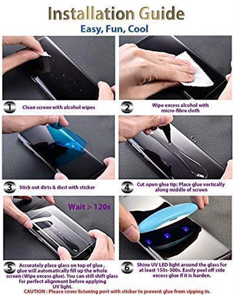 Grote foto drphone liquid glass galaxy s10 plus 3d curved edge 9h uv full glue screenprotector telecommunicatie mobieltjes