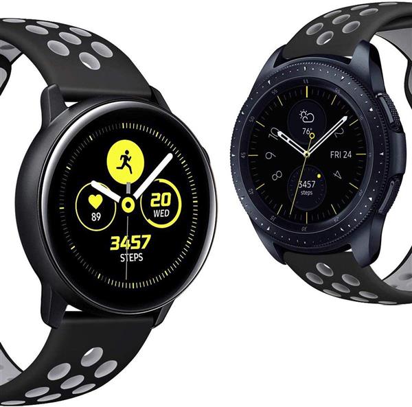 Grote foto drphone siliconen polsband galaxy watch 40 mm 42 mm 20 mm sportband zwart grijs kleding dames horloges