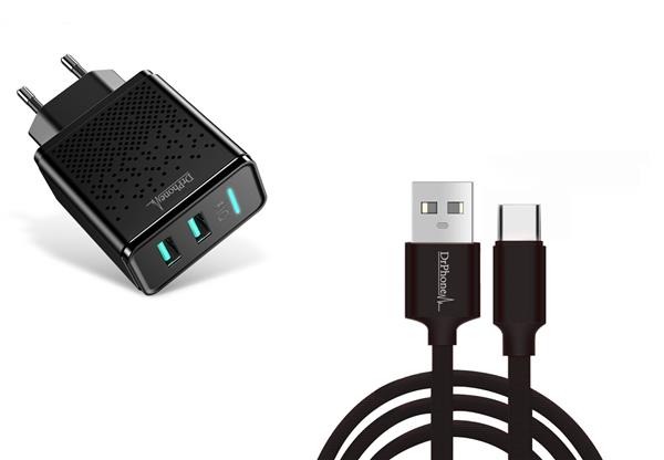 Grote foto drphone kevlar pro 3 meter tpe usb c kabel 2 poorten thuislader voor type c aansluiting tabl telecommunicatie opladers en autoladers