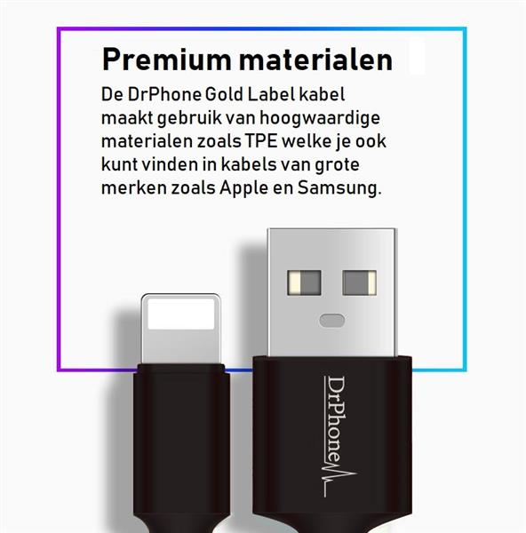 Grote foto drphone kevlar pro 2 meter tpe lightning apple kabel 2 poorten thuislader voor apple iphone telecommunicatie opladers en autoladers