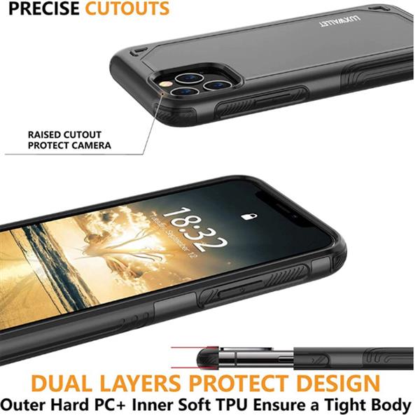 Grote foto luxwallet iphone 11 pro max case desert armor drop proof hoes metallic silver telecommunicatie mobieltjes