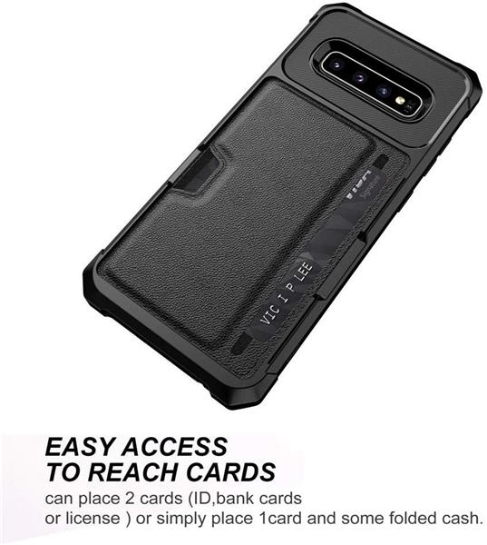 Grote foto drphone galaxy s10 plus tpu kaarhouder armor case met magnetische autohouder ondersteuning zwart telecommunicatie mobieltjes