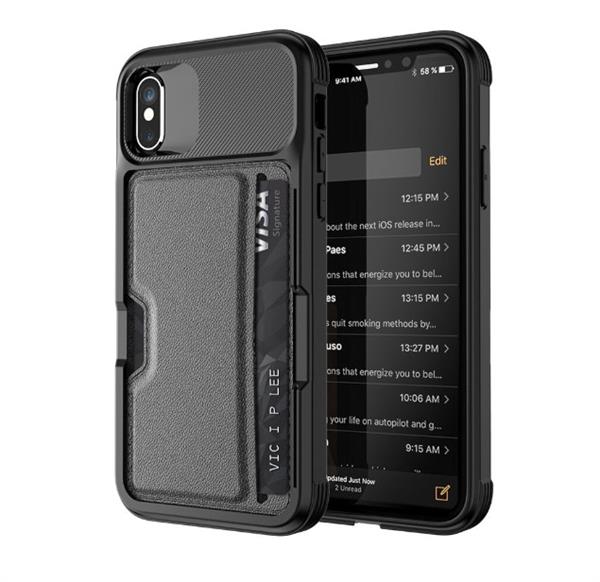 Grote foto drphone iphone x xs tpu kaarhouder armor case met magnetische autohouder ondersteuning zwart telecommunicatie mobieltjes