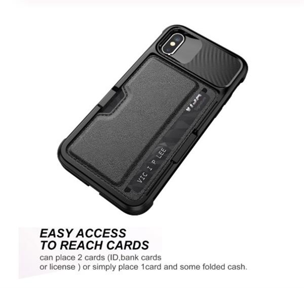 Grote foto drphone iphone x xs tpu kaarhouder armor case met magnetische autohouder ondersteuning zwart telecommunicatie mobieltjes