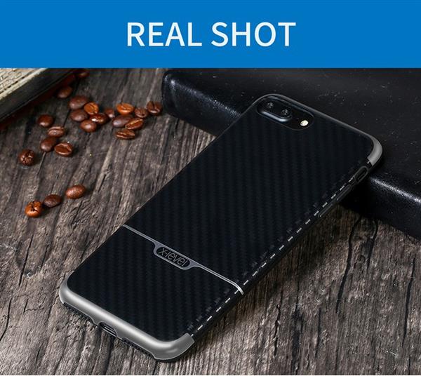 Grote foto iphone 7 plus x level goodcyl carbon fiber textuur soft tpu case blauw telecommunicatie mobieltjes