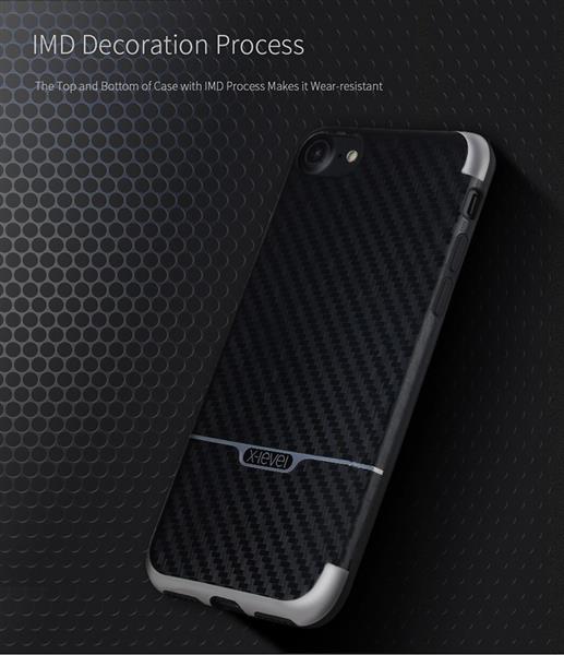 Grote foto iphone 7 plus x level goodcyl carbon fiber textuur soft tpu case goud telecommunicatie mobieltjes