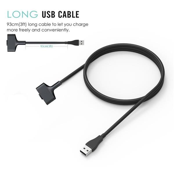 Grote foto drphone ion3 1 meter fitbit ionic magnetisch usb oplaad kabel charger lader adapter zwart telecommunicatie opladers en autoladers