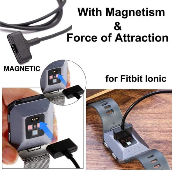 Grote foto drphone ion3 1 meter fitbit ionic magnetisch usb oplaad kabel charger lader adapter zwart telecommunicatie opladers en autoladers