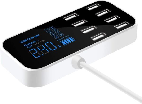 Grote foto drphone atl1 8 poorten usb autolader led digitaal display ic veilligheidsbescherming snel opla telecommunicatie opladers en autoladers