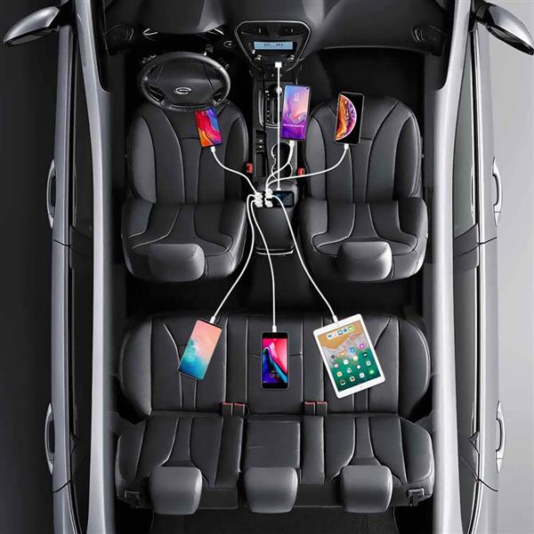 Grote foto drphone atl1 8 poorten usb autolader led digitaal display ic veilligheidsbescherming snel opla telecommunicatie opladers en autoladers