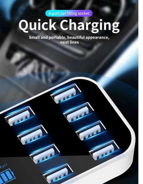 Grote foto drphone atl1 8 poorten usb autolader led digitaal display ic veilligheidsbescherming snel opla telecommunicatie opladers en autoladers