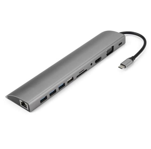 Grote foto drphone usb c hub 11 in 1 met gigabit ethernet 4k hdmi vga 3x usb3.0 1x usb2.0 micro sd computers en software overige computers en software