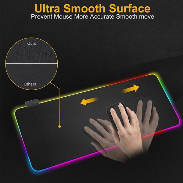 Grote foto drphone qwr muismat 300x800x4mm muismat rgb led verlichting gaming anti slip waterproof computers en software overige computers en software