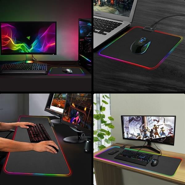 Grote foto drphone qwr muismat 300x800x4mm muismat rgb led verlichting gaming anti slip waterproof computers en software overige computers en software