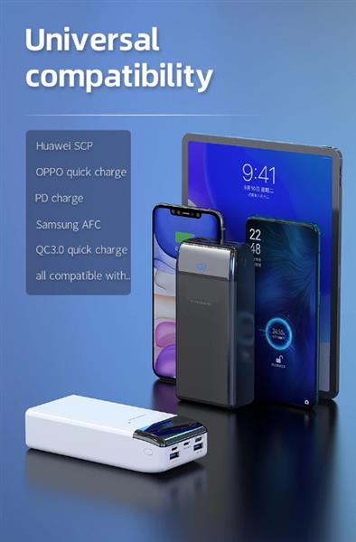 Grote foto drphone pw4 powerbank 30000mah 22.5w draagbare oplader usb c pd 20w met digitale lcd scherm 2 telecommunicatie opladers en autoladers