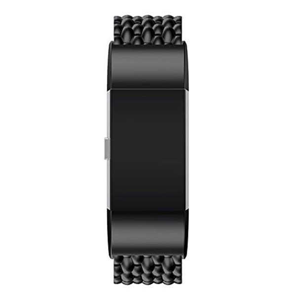 Grote foto fitbit charge 2 gevlochten stalen armband inclusief adapters zwart kleding dames horloges