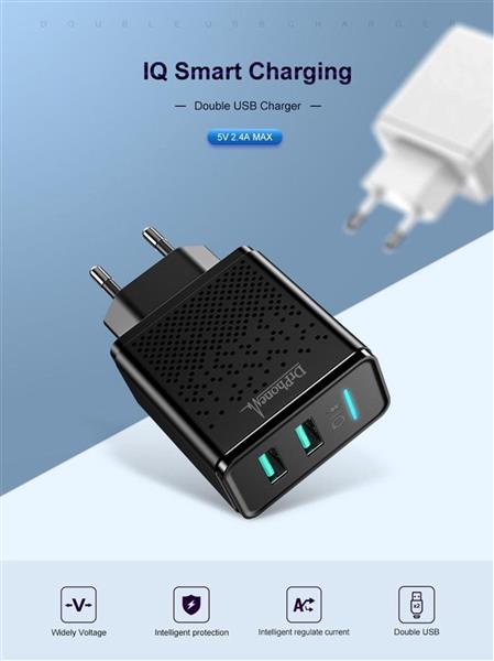 Grote foto drphone acc02 iq smart 2 poort lader gecertificeerde 2 meter lightning naar usb kabel telecommunicatie opladers en autoladers