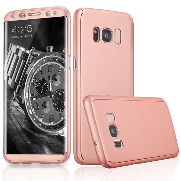 Grote foto s8 360 case full body hoesje voor en achter cnc full coverage rosegold telecommunicatie mobieltjes