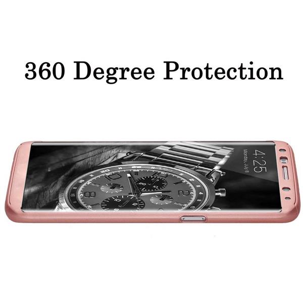 Grote foto s8 360 case full body hoesje voor en achter cnc full coverage rosegold telecommunicatie mobieltjes