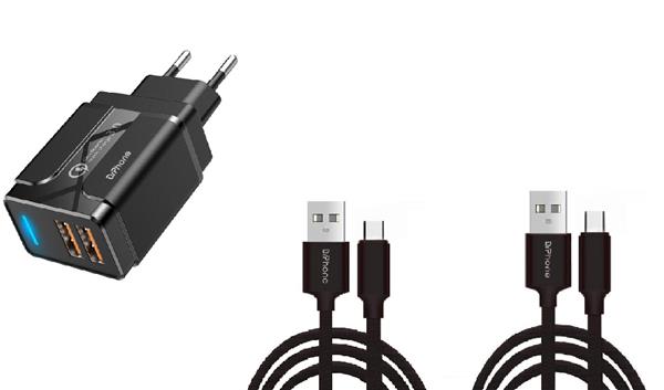 Grote foto drphone ps5 y 2x 2 meter kabel usb c oplaadkabel 18w dubbele qualcom 3.0 quick charge adap telecommunicatie opladers en autoladers