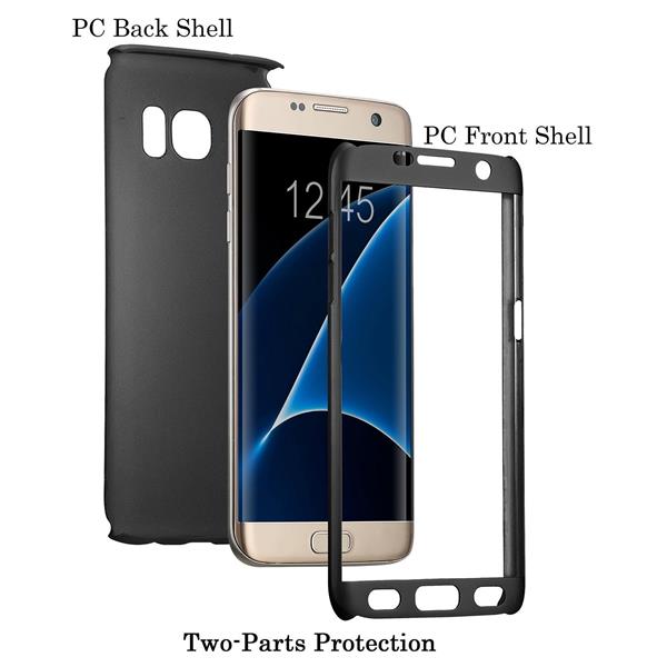 Grote foto s7 edge 360 case full body hoesje voor en achter cnc full coverage zwart telecommunicatie mobieltjes