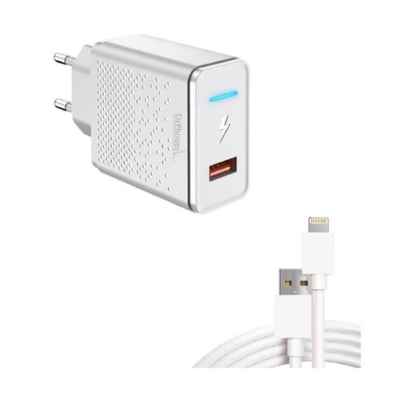 Grote foto drphone ls3 18w oplader kabel lader met led indicator 1 meter kabel voor o.a iphone ipad m telecommunicatie opladers en autoladers