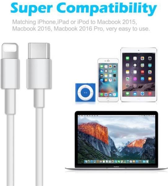 Grote foto drphone pdk lunar 20w thuislader 2 meter usb c naar lightning kabel 5v voor o.a iphone 12 12 pr telecommunicatie opladers en autoladers