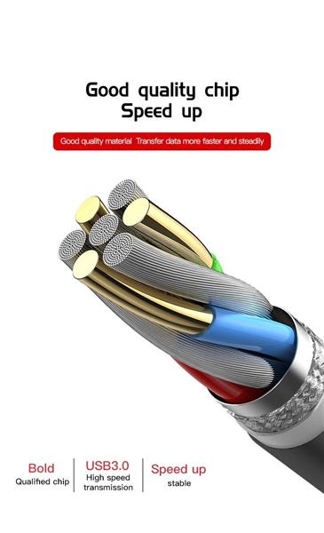 Grote foto drphone ad1 0.8m type c naar usb3.0 2.4a kabel met data overdracht overdrachtssnelheid tot 6 gbps telecommunicatie opladers en autoladers