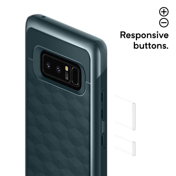 Grote foto note 8 caseology parallax series shock proof tpu grip case aqua green telecommunicatie mobieltjes