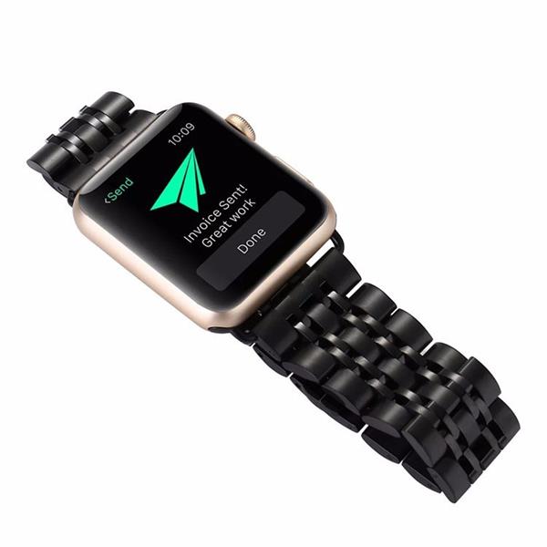 Grote foto drphone 7 kralen horlogeband rvs roestvrij stalen armband geschikt voor ios smartwatch 38 40 4 kleding dames horloges