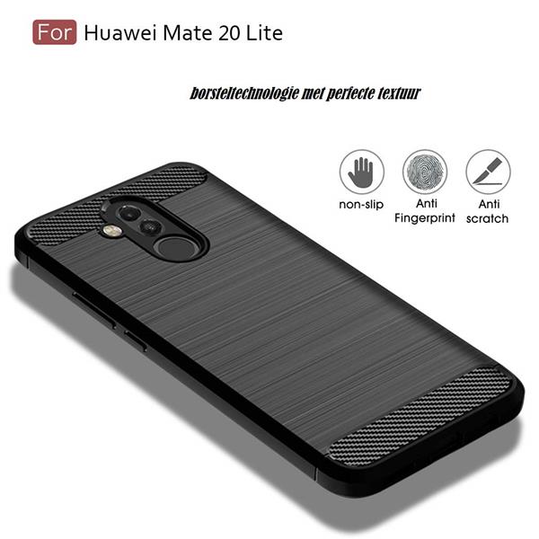 Grote foto drphone mate 20 lite carbon hoesje geborsteld tpu case ultimate drop proof siliconen case carb telecommunicatie mobieltjes