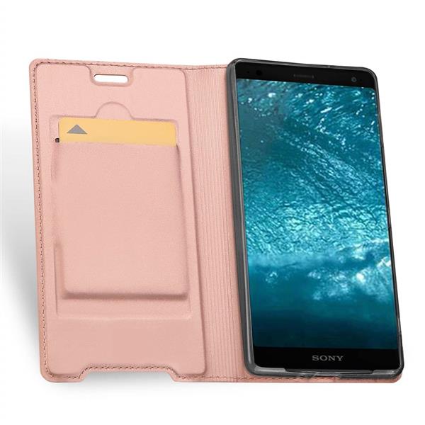 Grote foto drphone xperia xz3 magnetische flip cover bumper kaart case stand functie pu portemonnee case telecommunicatie mobieltjes