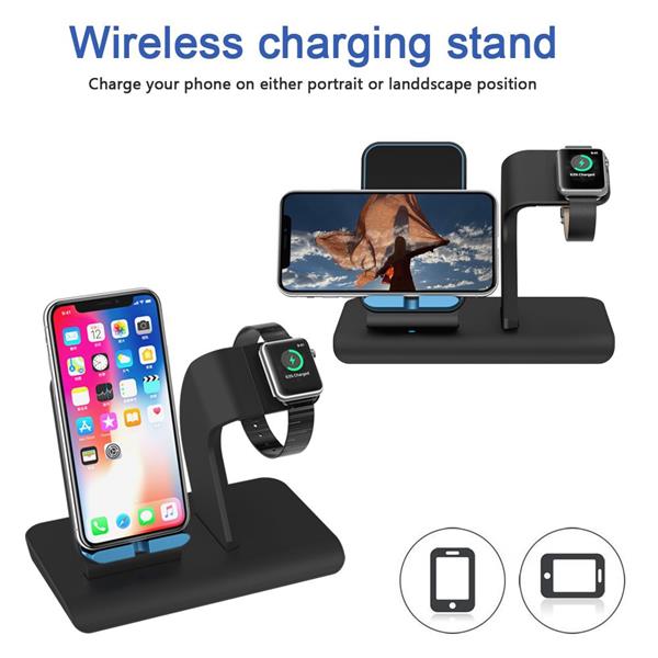 Grote foto drphone 2in1 fastcharge draadloze oplaadstandaard dockingstation geschikt voor iwatch series 3 2 kleding dames horloges