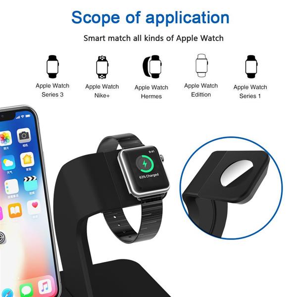 Grote foto drphone 2in1 fastcharge draadloze oplaadstandaard dockingstation geschikt voor iwatch series 3 2 kleding dames horloges