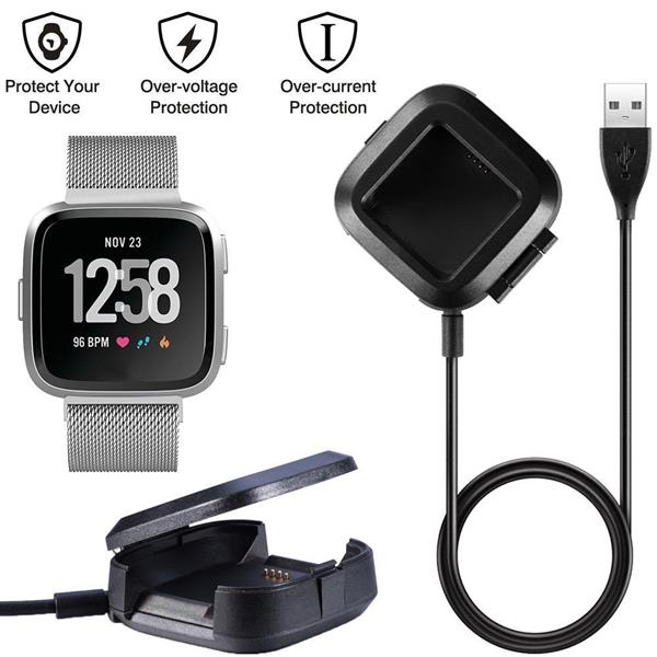 Grote foto drphone kabel usb oplaadkabel adapter dock geschikt voor fitbit versa 1 lader laadkabel 55cm kleding dames horloges